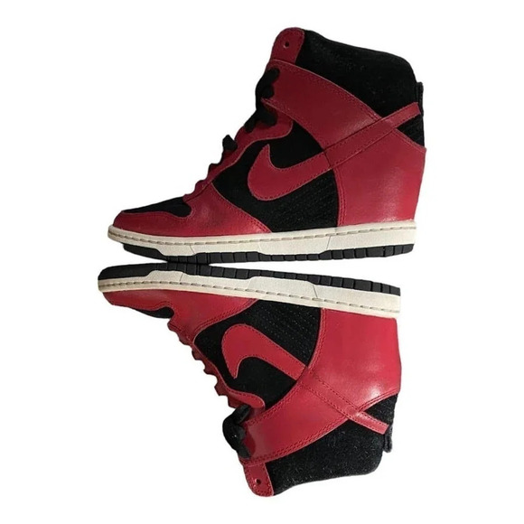 Nike ID Dunk Sky Hi Hidden Wedge Womens 6.5, UK 4, Black Red Sneakers 528899-016 - Picture 12 of 12